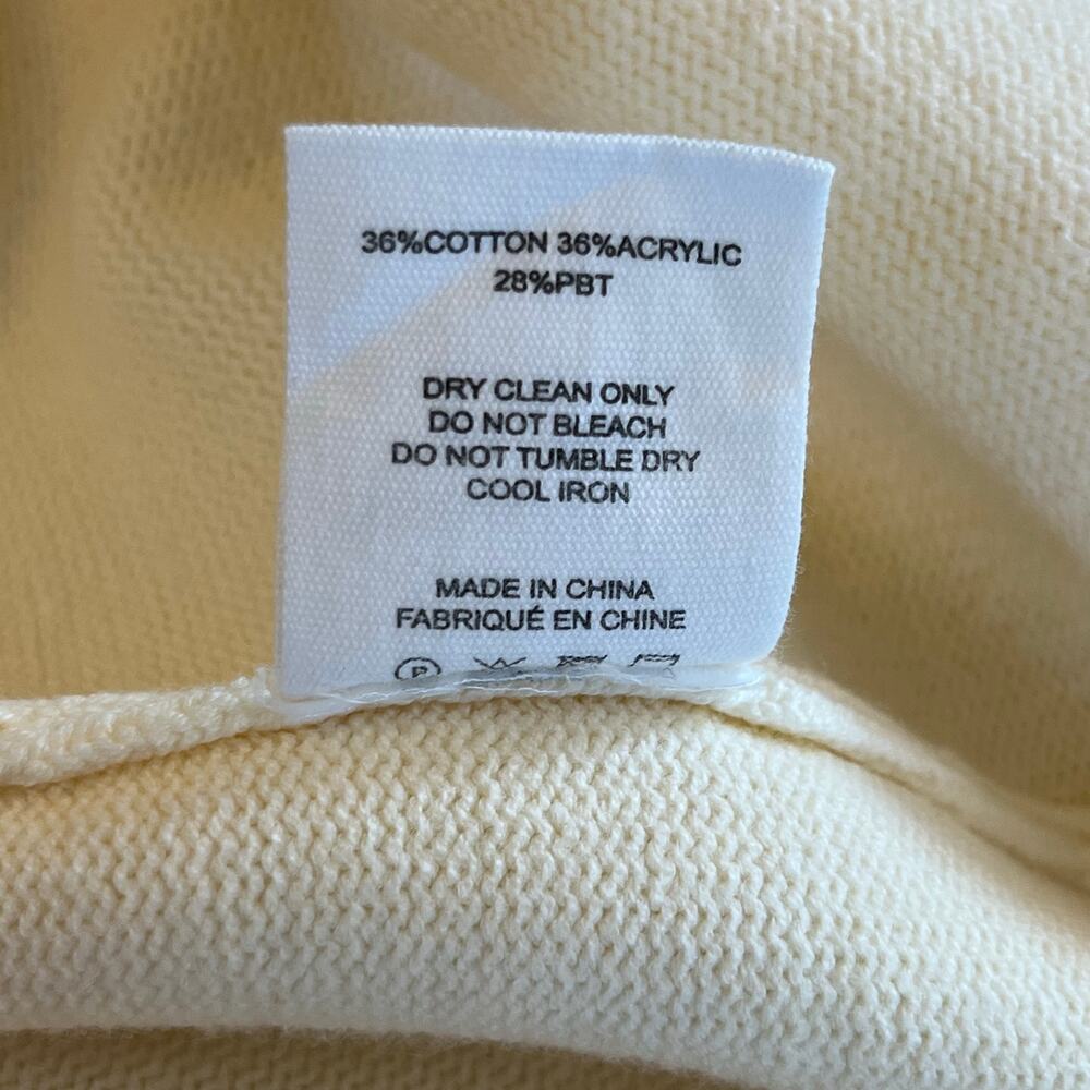 Rumored Ivory Cream Birkin Knit Crew Neck Mini Dress Eyelet Bodice NWT Large - Picture 12 of 14